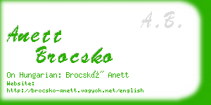 anett brocsko business card